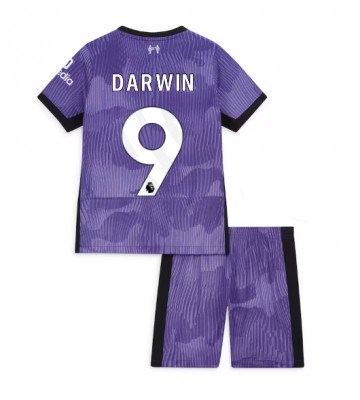 Maillot de foot Liverpool Darwin Nunez #9 Troisième enfant 2023-24 Manches Courte (+ pantalon court)